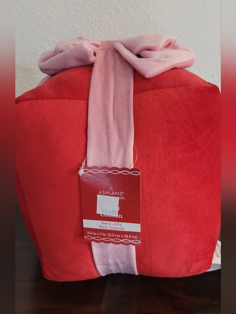 NWT Ashland Berry Jooly Red And Pink Holiday Gift Pillow